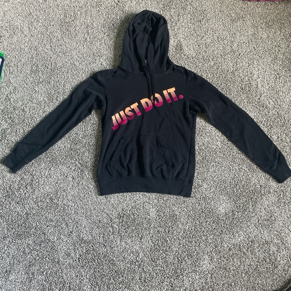 Nike Black Hoodie with Vibrant Logo